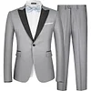 MAGE MALE Men's 2 Piece Suit One Button Slim Fit Formal Wedding Prom Tuxedo Suits Blazer Pants with Bow Tie Set Small Black-peak Lapel-1 amazon James Yang