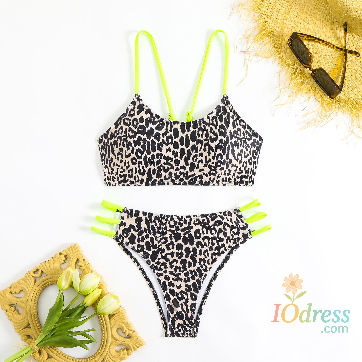 IO Dress Sexy Bikini Set Push Up Swimwear Women 2025 Hot Swimsuit Two Piece Bather Low Waist Swimming Suit Girl Bather Costumes Leopard