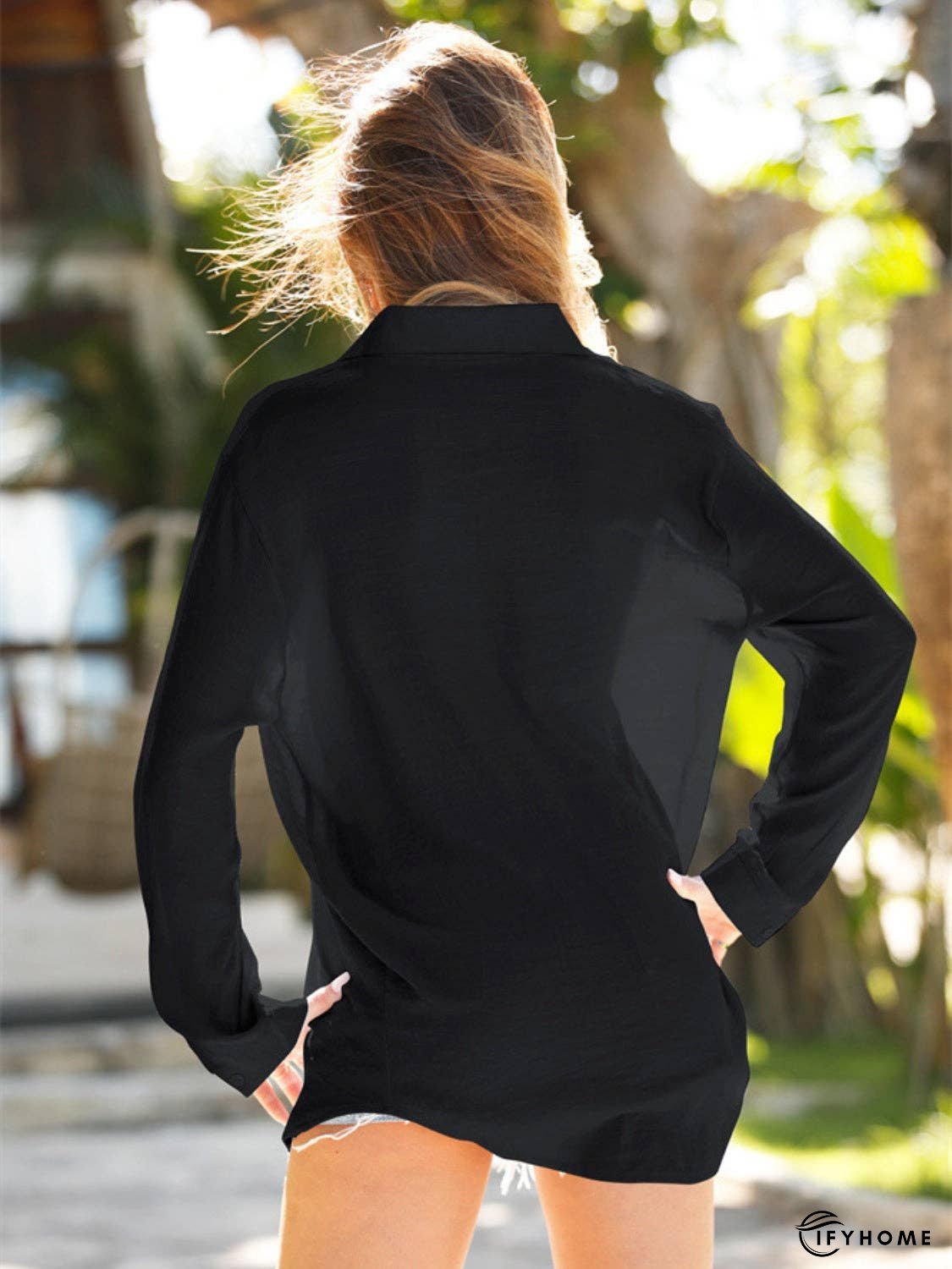 Pocketed Dropped Shoulder Cover Up | IFYHOME