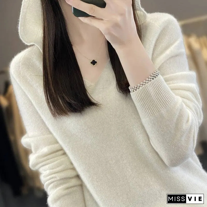 Literary Cashmere Hooded Sweatshirt