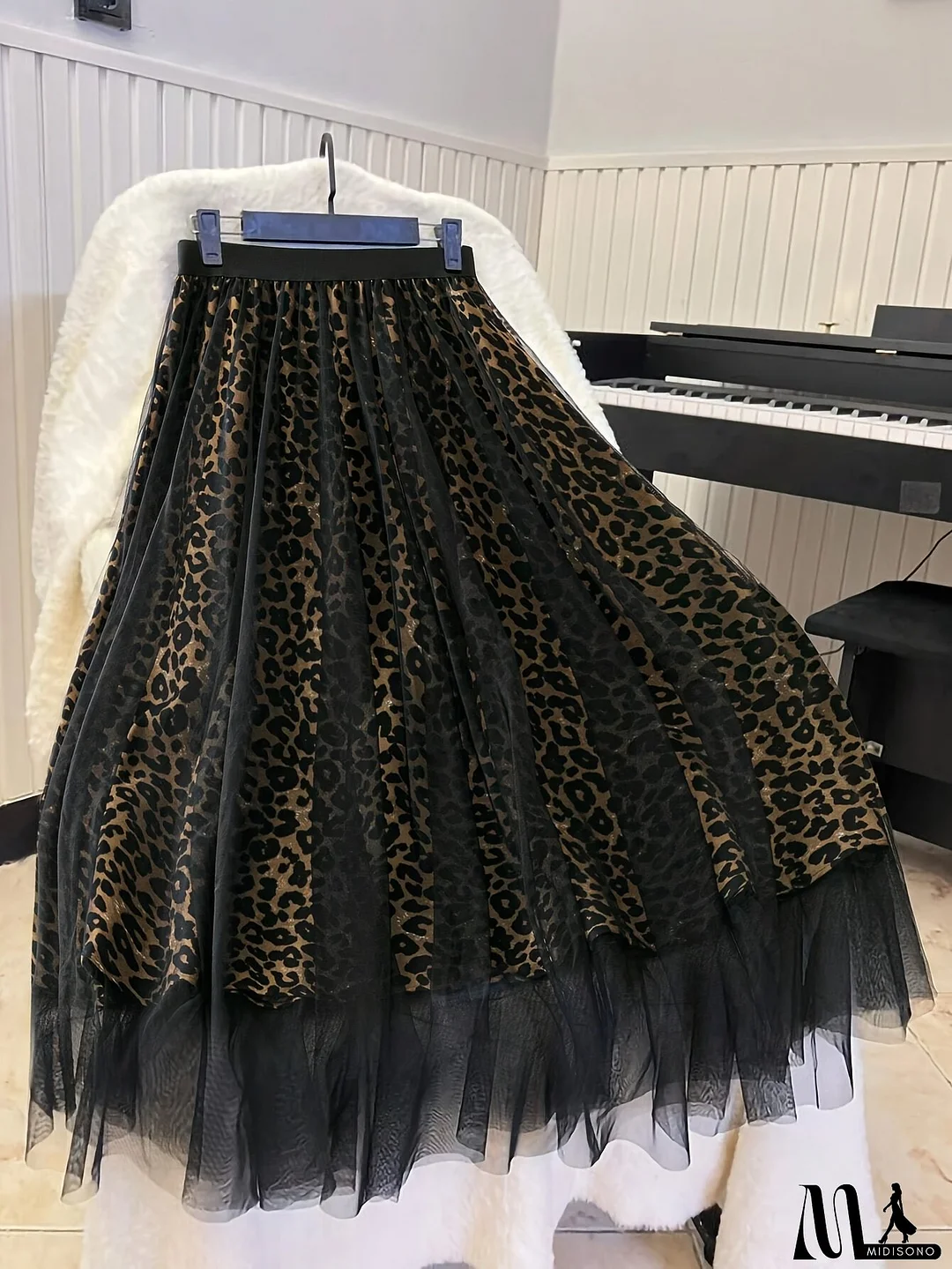 Women‘s Elegant Leopard Print Tulle Maxi Skirt - Thick, Flowy A-Line Skirt with Mesh Detail, Perfect for Spring/Summer/Fall, Casual to Formal Attire, Casual Attire | Aline Skirt | Mesh Detail Skirt
