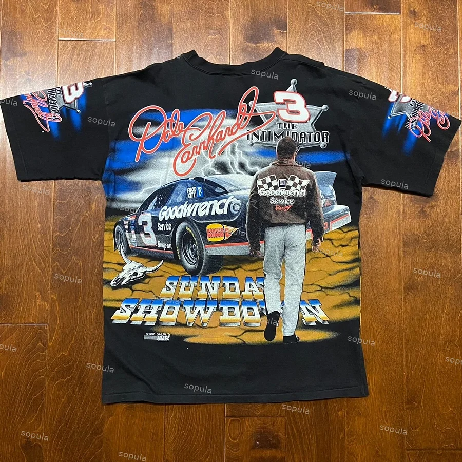 Vintage Chase Authentics 1997 Dale Earnhardt Print Graphic T-Shirt