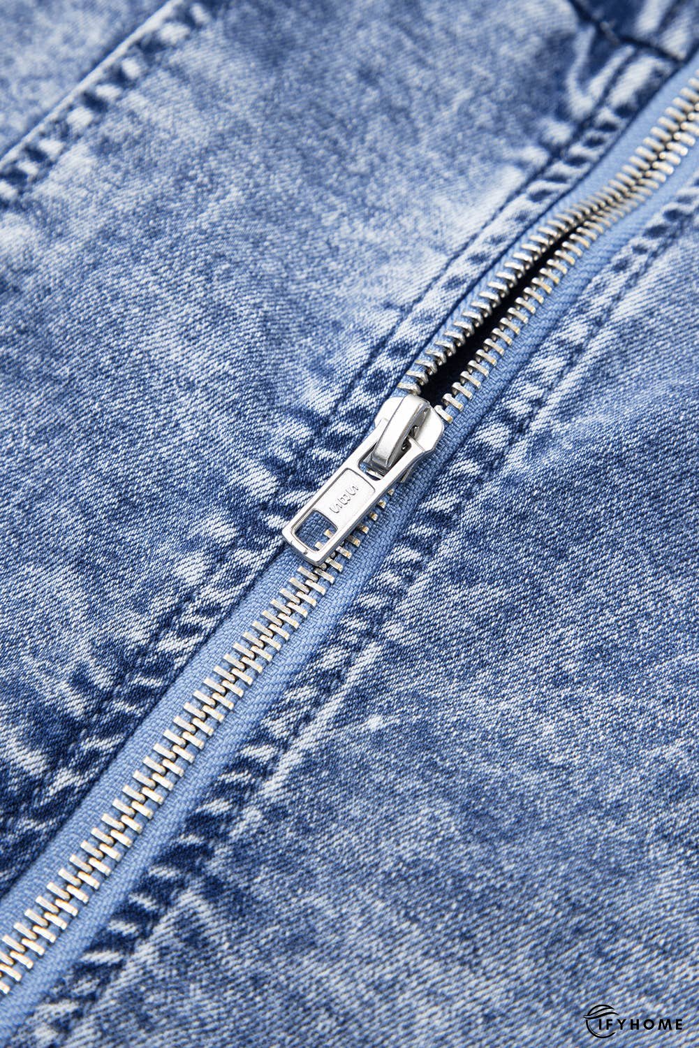 Frilly Square Neck Bustier Puff Sleeve Denim Dress | IFYHOME