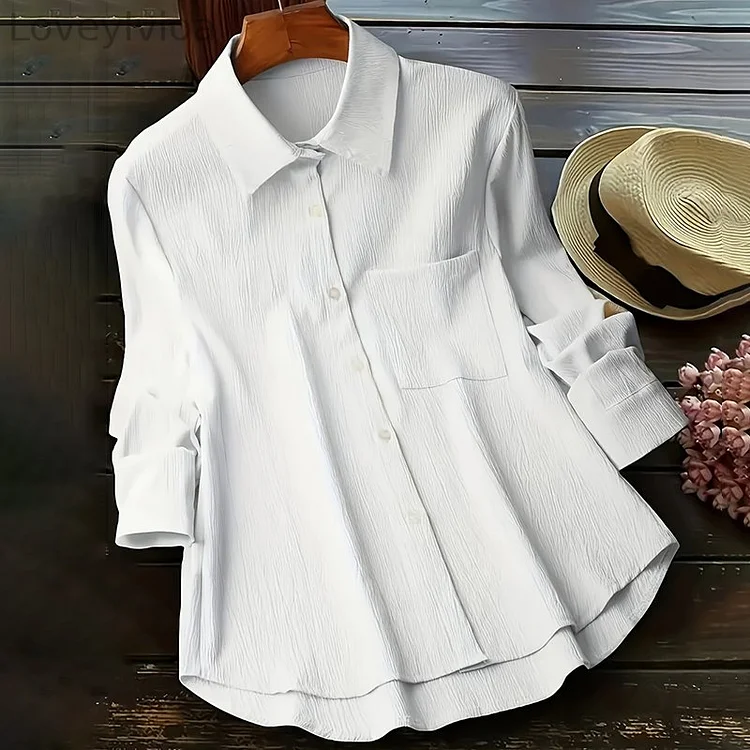 Solid Color Comfortable Casual Long Sleeved Shirt