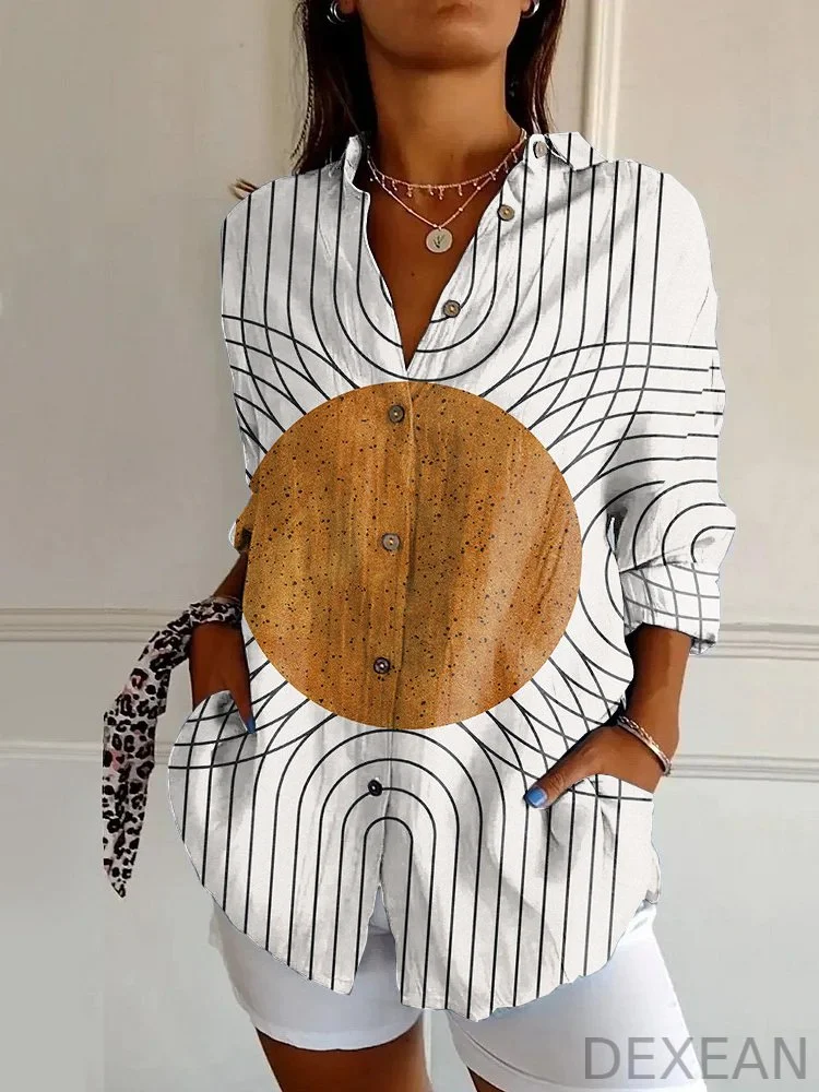 Sun Abstract Art Bohemian Long Sleeve Shirt