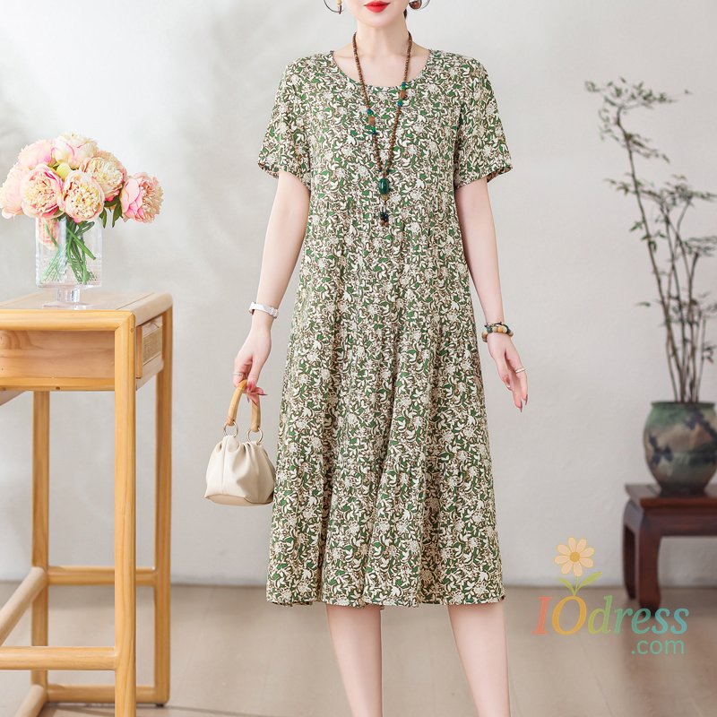 IO Dress New Dress Women Summer Sundress 2024 Casual short sleeve dress Vestidos Female O-Neck Robe Oversized Bohemian dresses