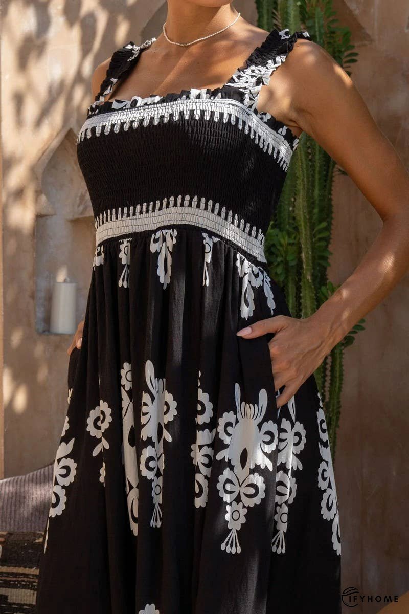 Boho Floral Spaghetti Strap Beach Vacation Dress | IFYHOME