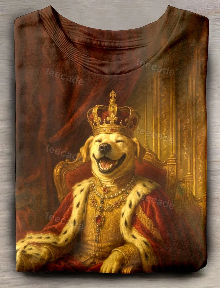 Teecade Teecade Exclusive Royal Dog Portrait Art Print T-shirt
