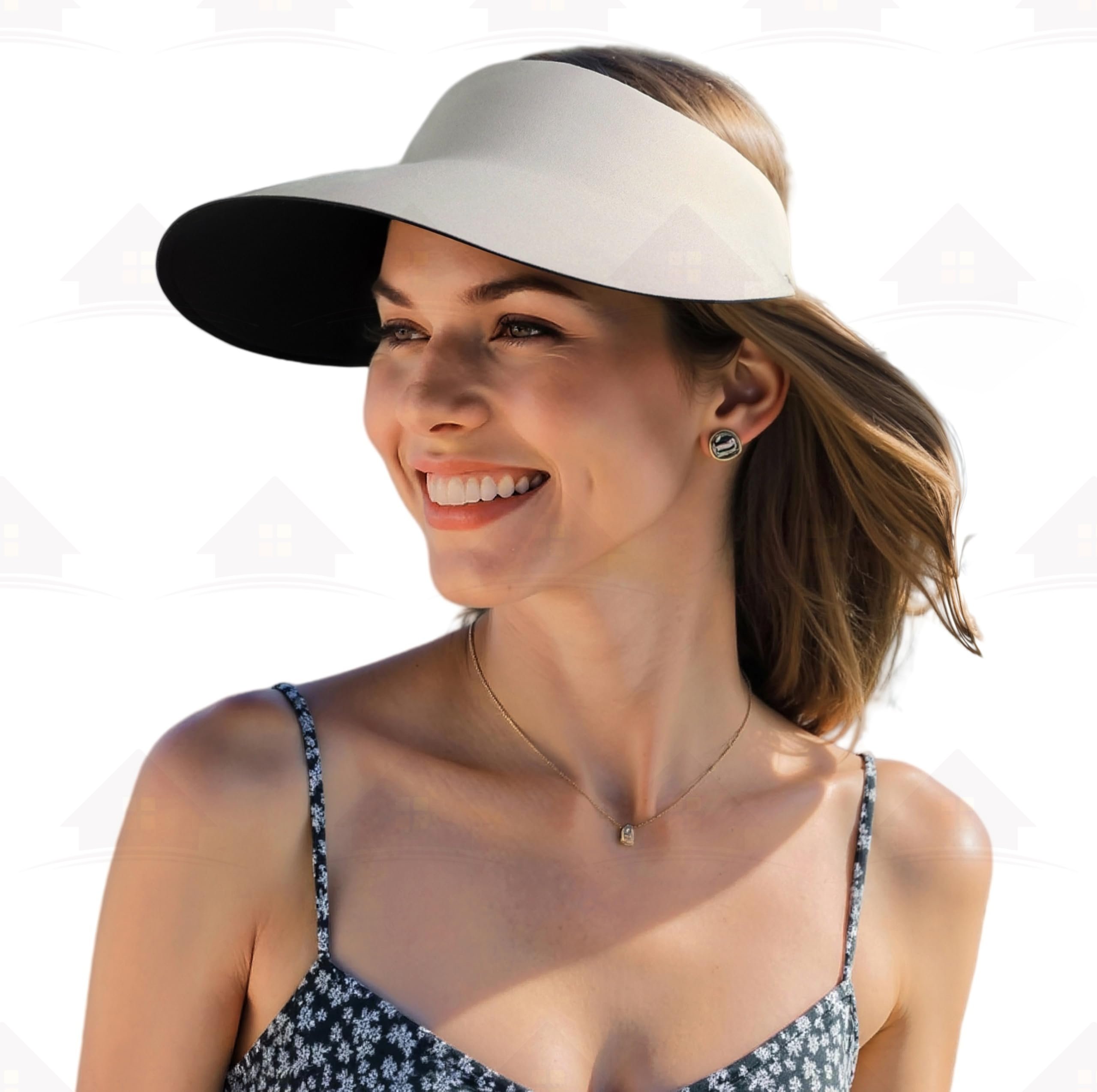 Home Prefer Sun Visors for Women Wide Brim Sun Protection Beach Hat UPF 50+ Sport Visors Summer Adjustable Tennis Golf Visor