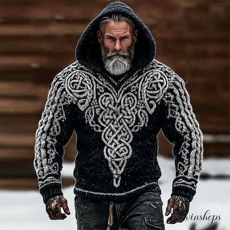 Celtic Mythology Totem Art Men's Hooded Sweater