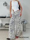 Paltrow Mid Rise Wide Leg Cargo Jeans Zebra