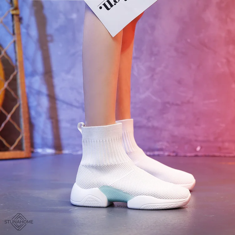 Women's Classic Casual Sock-Style Ankle Boot Sneakers  Stunahome.com
