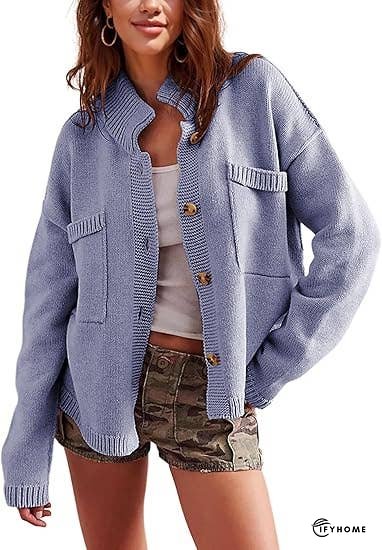 Feel Good Relaxed fit slouchy button down knit cardigan | IFYHOME