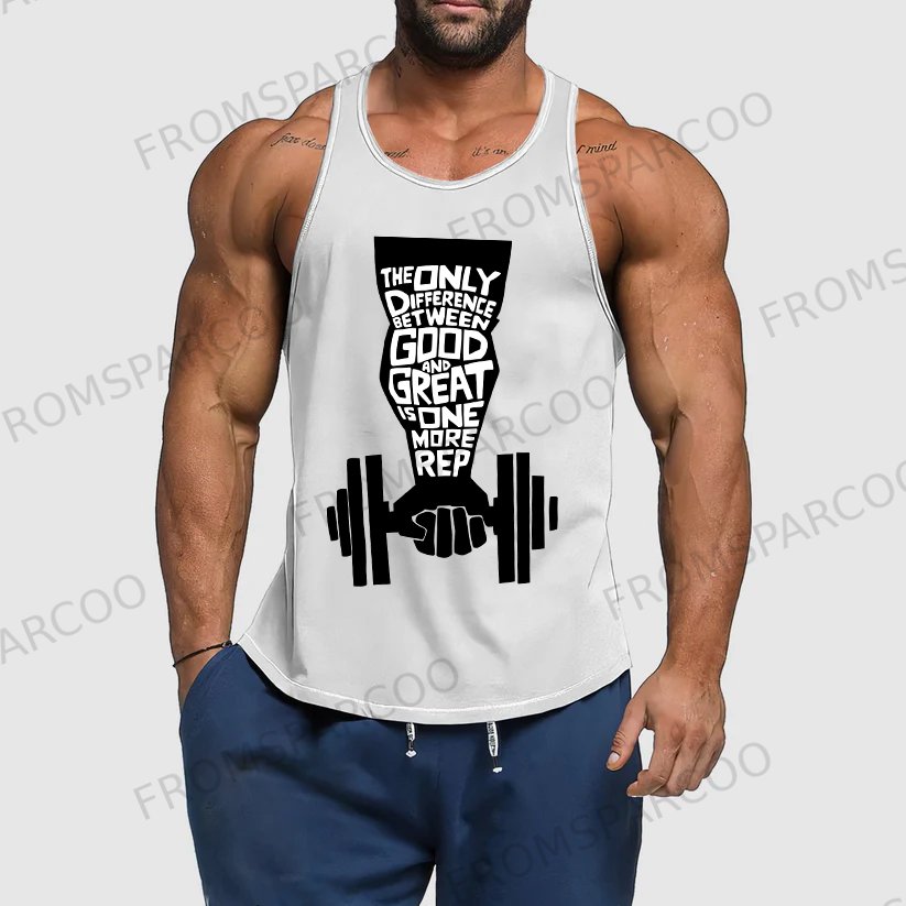 Men's Motivational Printed Fitness Tank Top