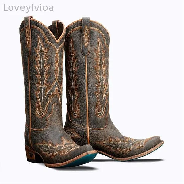 MEN'S RETRO WESTERN POINTED COWBOY KNIGHT BOOTS 13508165YL