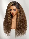 Brown Highlights Funmi Curly Glueless Wig