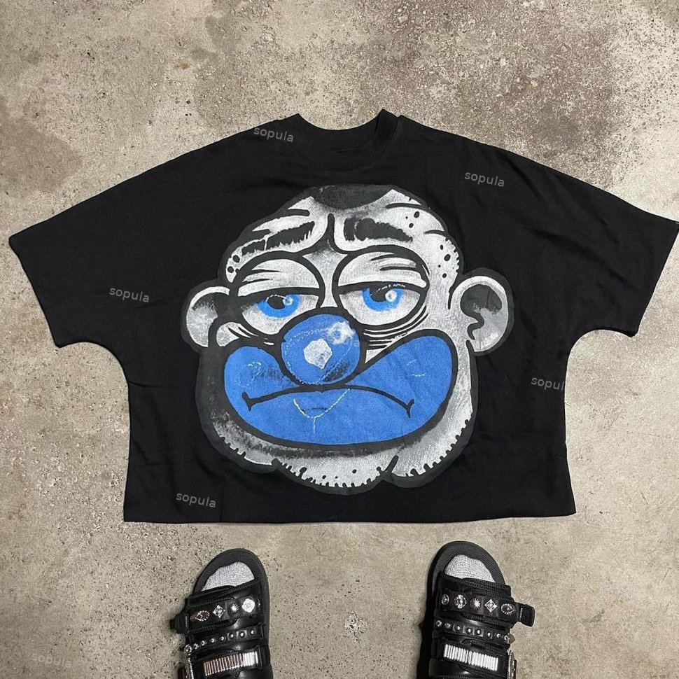 Unisex Street Clown Graphic Casual Cropped T-Shirt