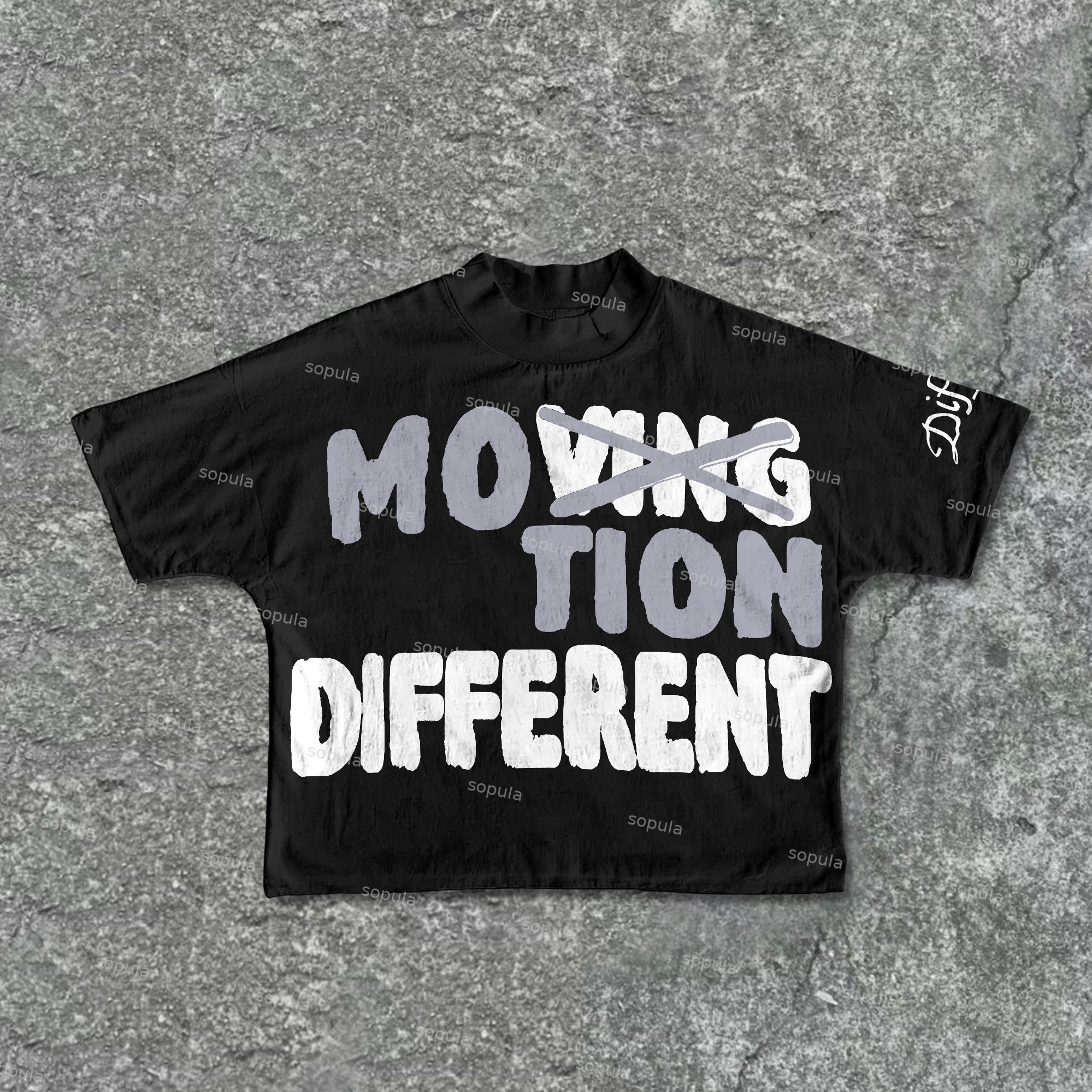 Sopula Motion Different Graphic 100% Cotton Cropped T-Shirt