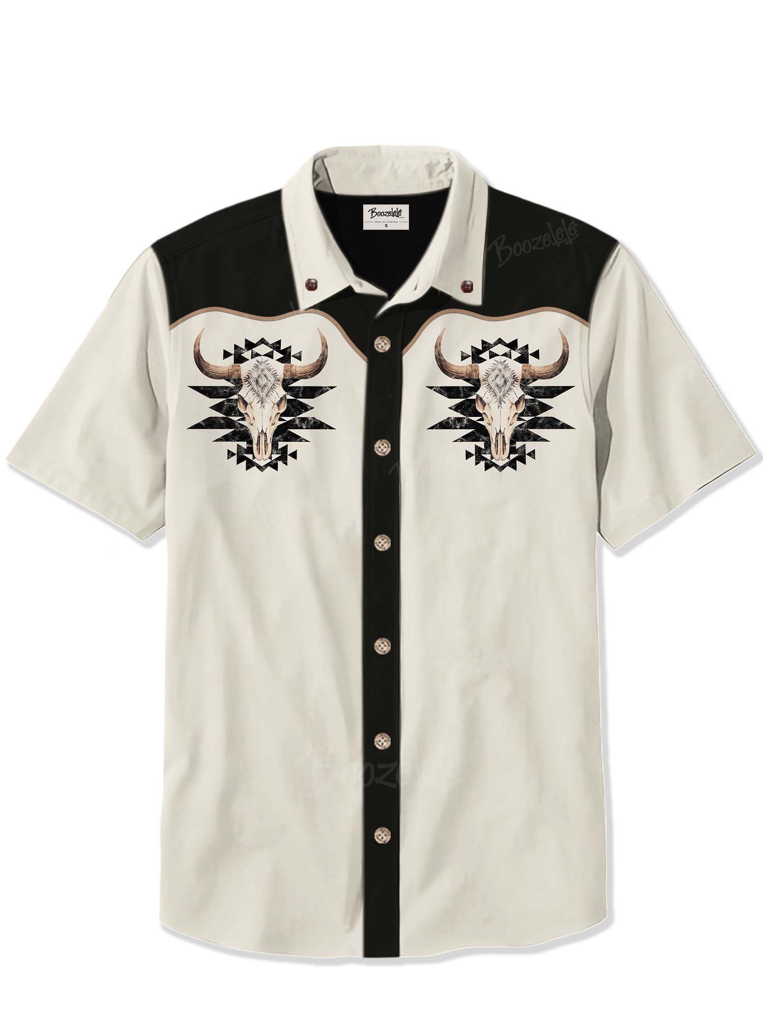 Aztec Bull Skull  - 100% Cotton Shirt