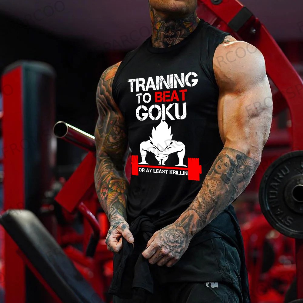 Men's Casual Dragon Ball Anime Printed Fitness Tank Top