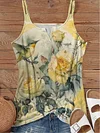 Unisex Flower And Bird Painting Abstract Print Design T-Shirt