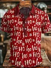 Abstract Christmas Letter Snowflake Print Casual Long-Sleeve Shirt