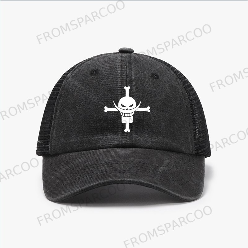 Unisex Anime Simple Print Breathable Mesh Baseball Cap