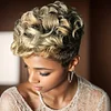 Short Curly Hair Wigs Women 4 Inch Pixie Cut Wigs