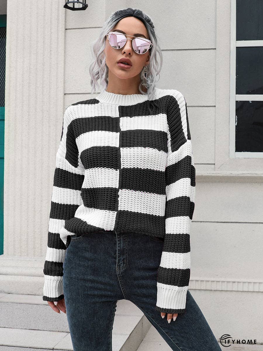 Two-Tone Dropped Shoulder Sweater | IFYHOME