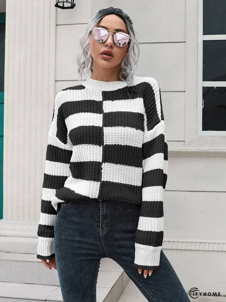 Two-Tone Dropped Shoulder Sweater | IFYHOME