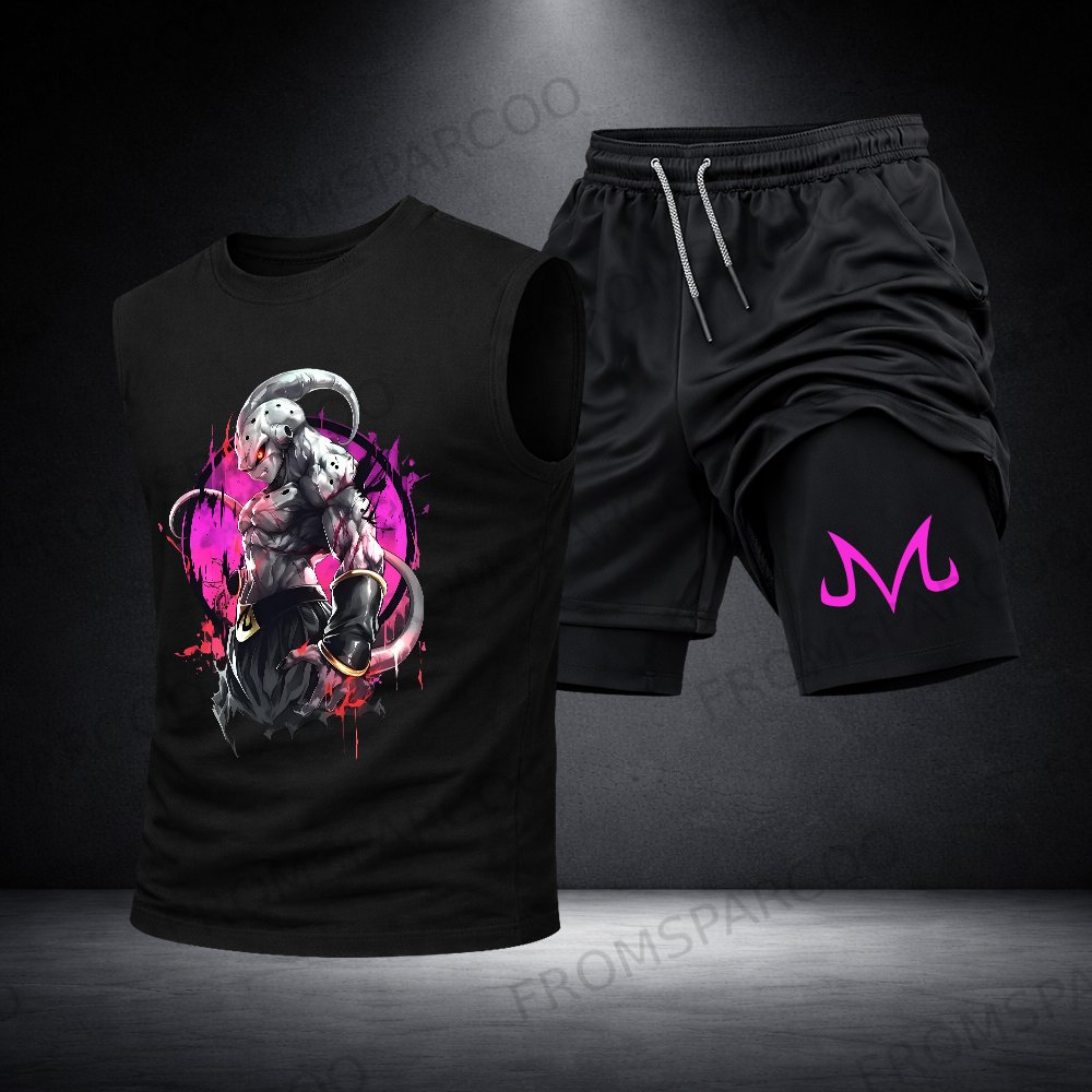 Men&rsquo;s Black Workout Set Sleeveless Tank Top & Sports Shorts 2-Piece Gym Outfit