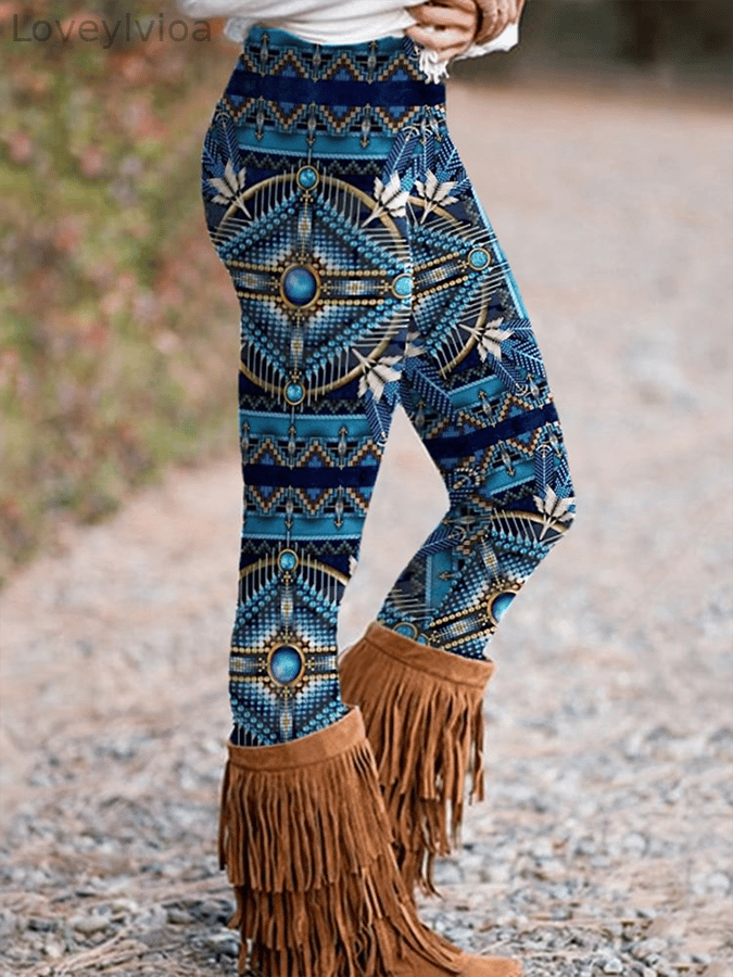 Western Print Skinny Stretch Leggings