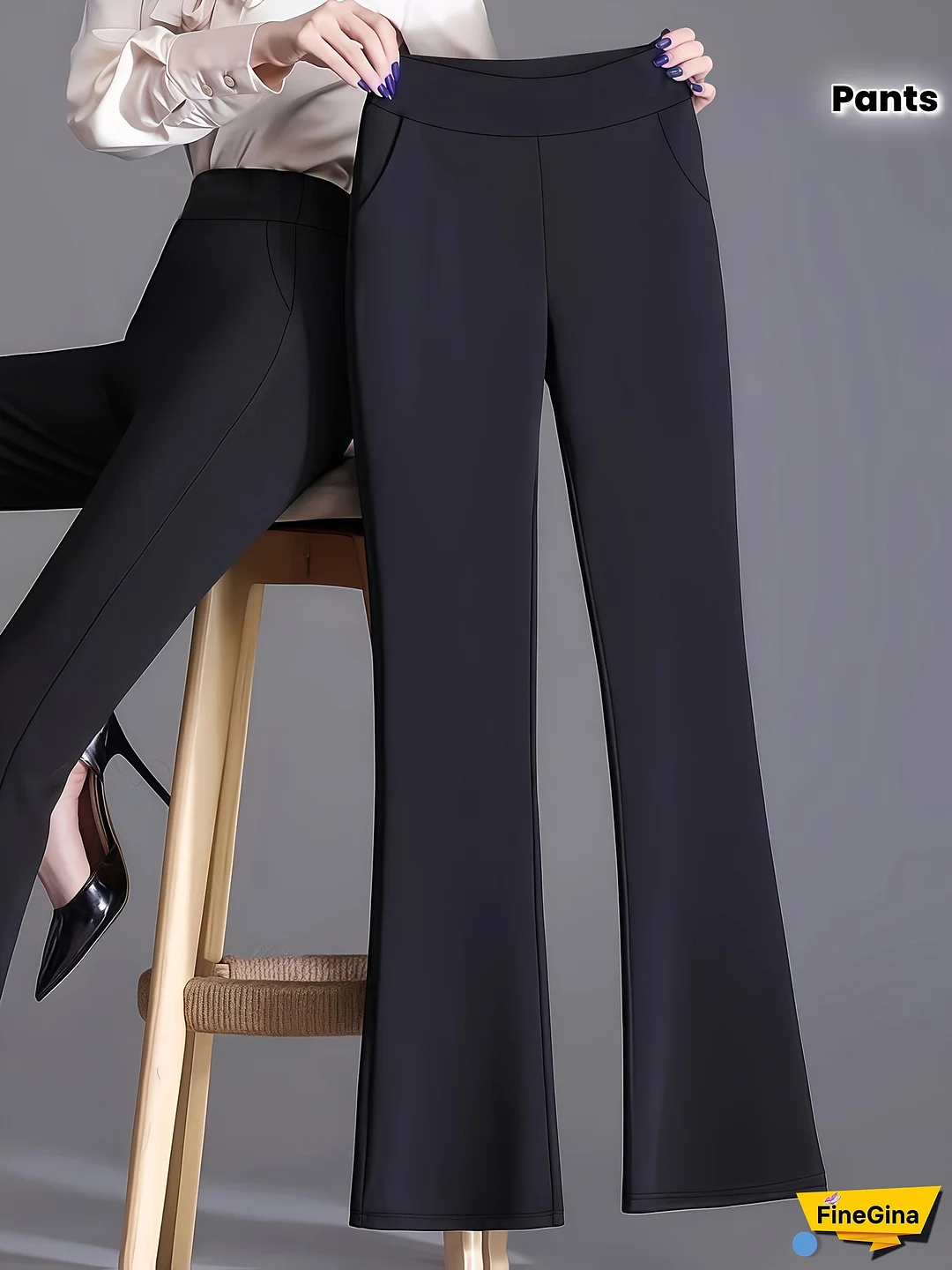 [Comfortable Pants] Comfortable High-Waisted Black Pants | Women's Thin Straight-Leg Trousers for Spring, Summer & Fall, Machine Washable, Solid Color, Elegant Style