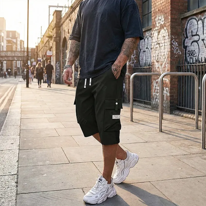 Lightweight polyester cargo shorts