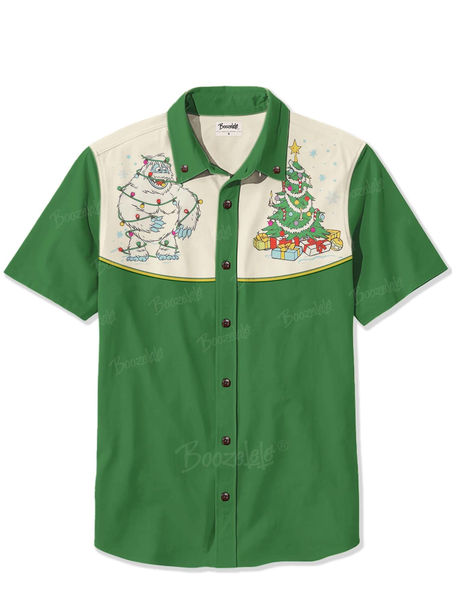 Christmas Snowman Monster And Christmas Tree - 100% Cotton Shirt