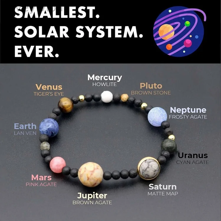 🪐The 9 Planets Solar System Beaded Bracelet