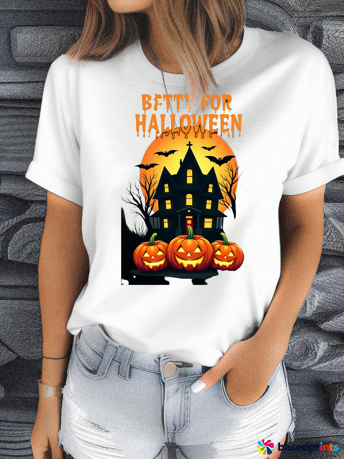 Halloween T Shirt Pumpkin Bats House
