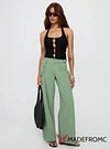 Mercadi Mid Rise Straight Leg Cargo Jeans Green