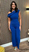 Nisha Cobalt Blue Sleeveless Cowl Neck Jumpsuit