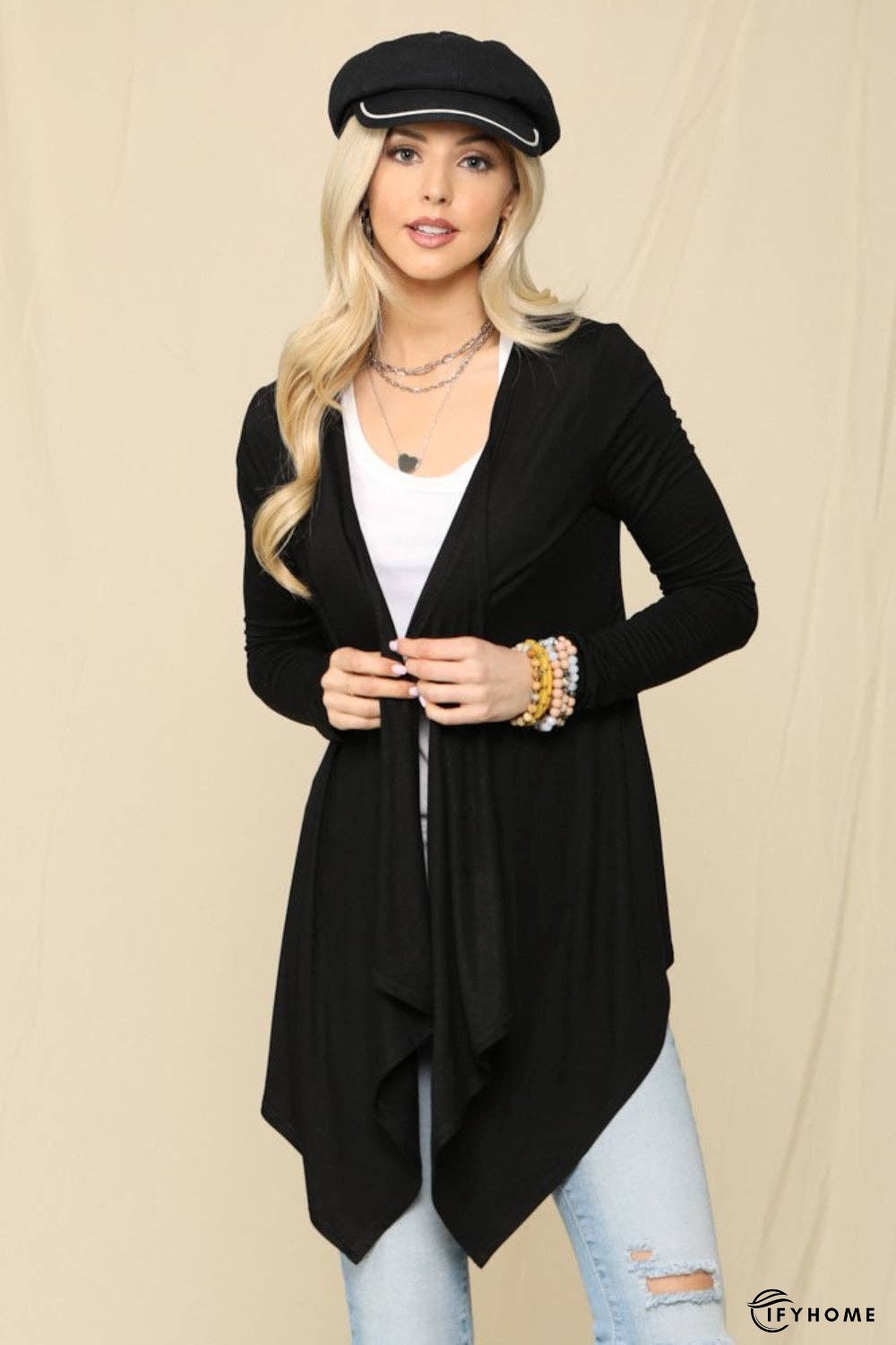 Celeste Full Size Open Front Knit Cardigan | IFYHOME