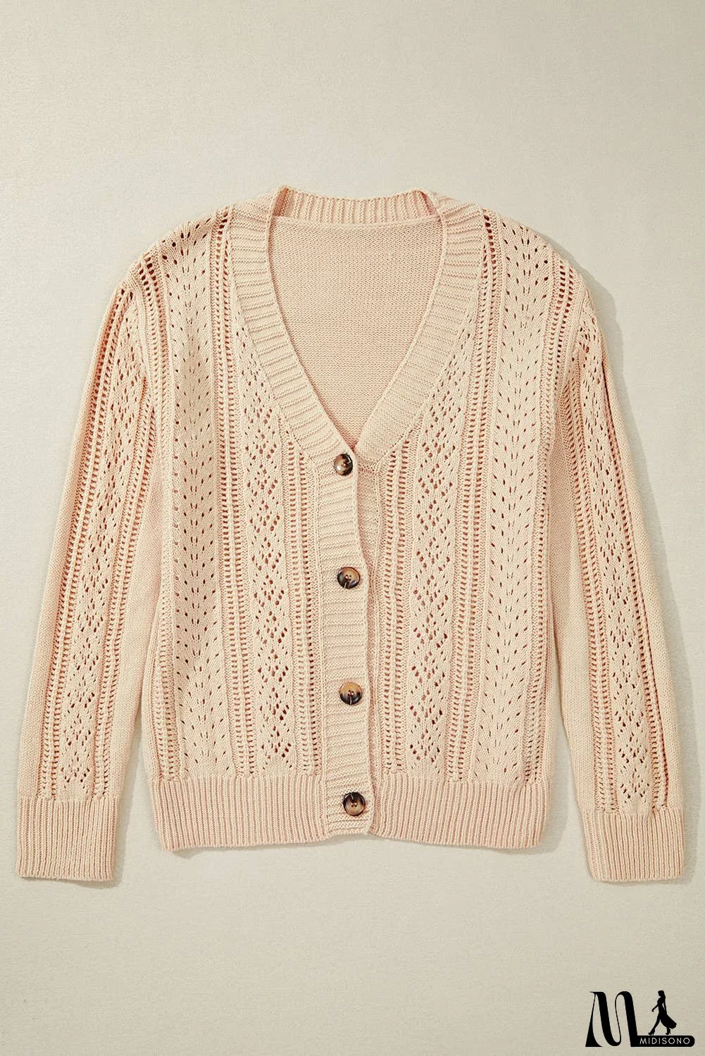 Open Knit Drop Shoulder Sweater Cardigan