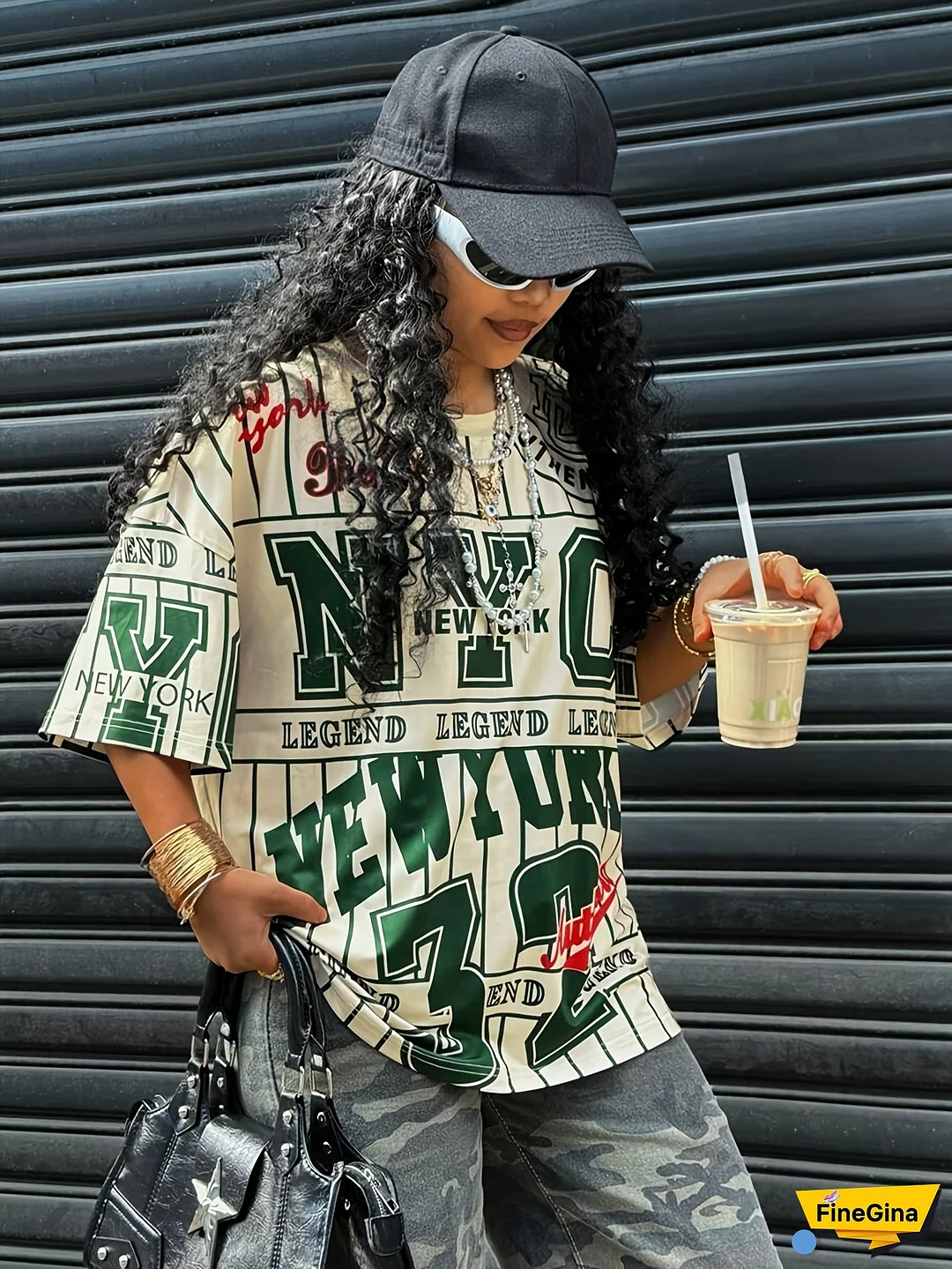 Women's Casual "NYC" Graphic T-Shirt - Short Sleeve, Round Neck, Lightweight with Slight Stretch, Spring/Summer/Fall Fashion, Everyday Tshirt | Bold Lettering Top | Comfortable Fit, Ladies T Shirts