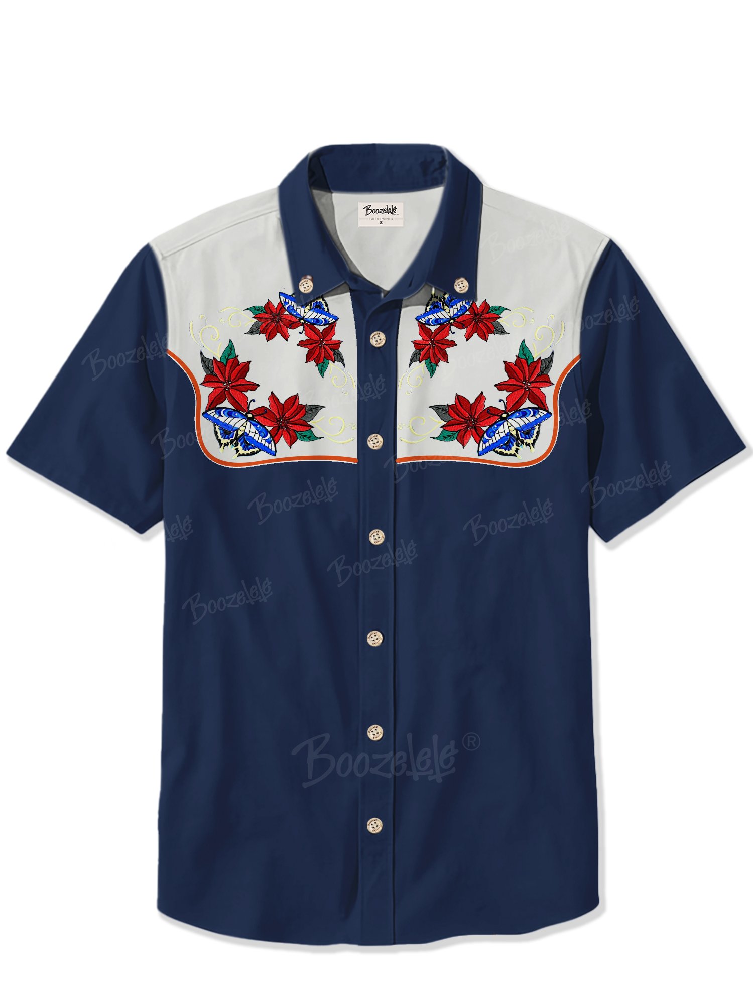 Vintage Butterfly and Floral - 100% Cotton Shirt