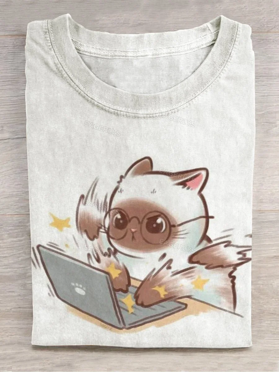 Eagerlys Working Cat T-shirt Eagerlys