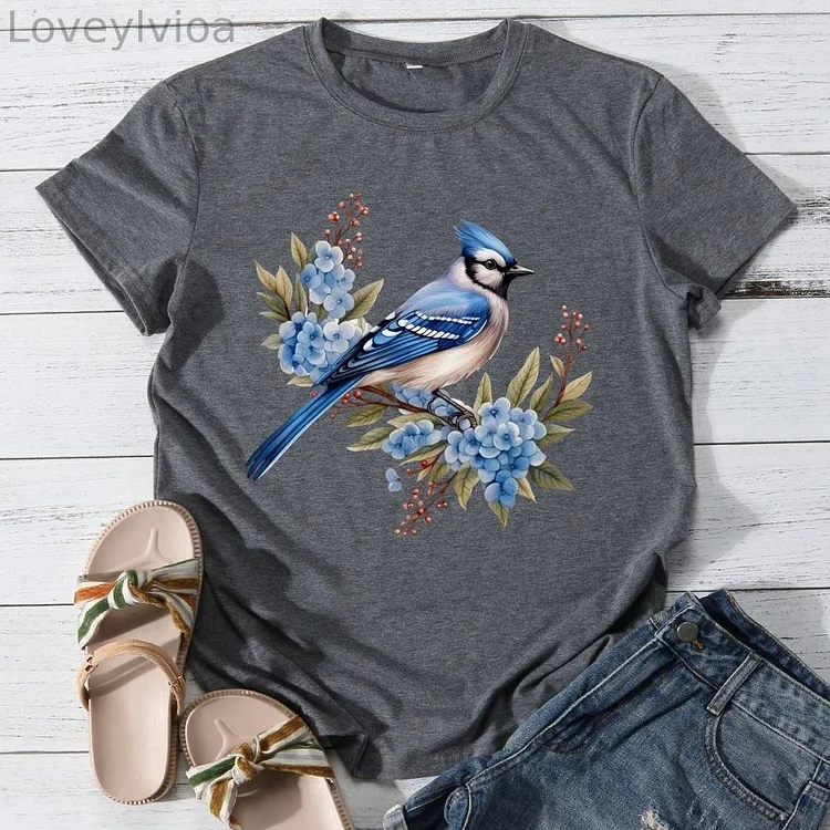 Nature animal bird Round Neck T-shirt-0025934