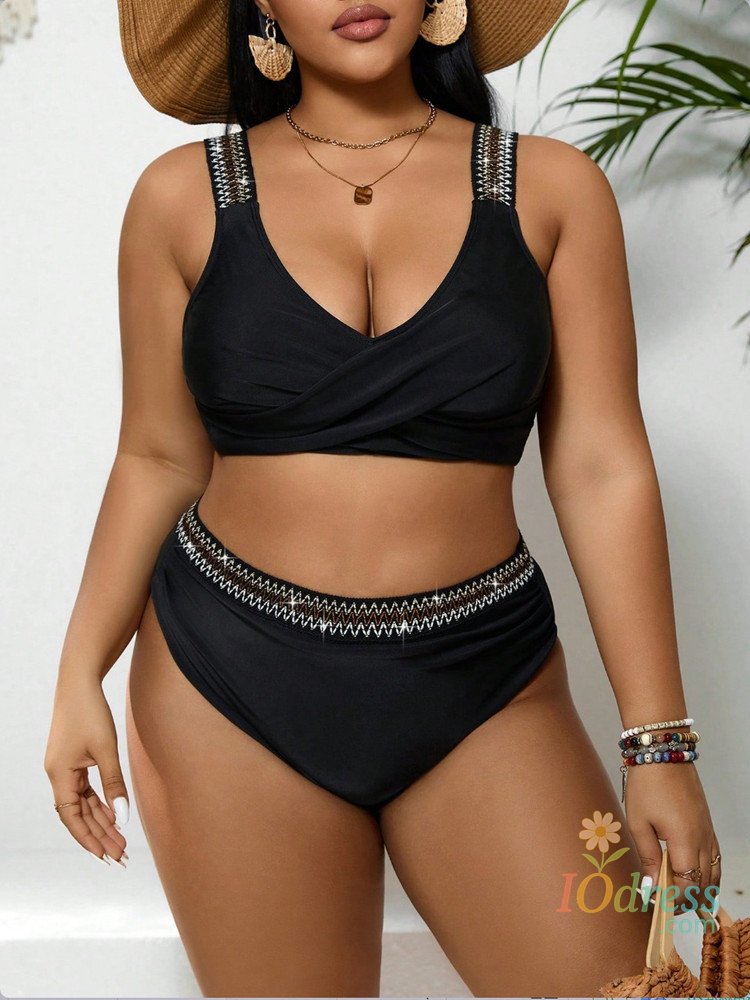 IO Dress Plus Size Swimwear Women 2024 Bikini Set Two-Piece Woman Swimsuit Push Up Big Size Swimming Suit Beach Wear Bath Suits Monokini