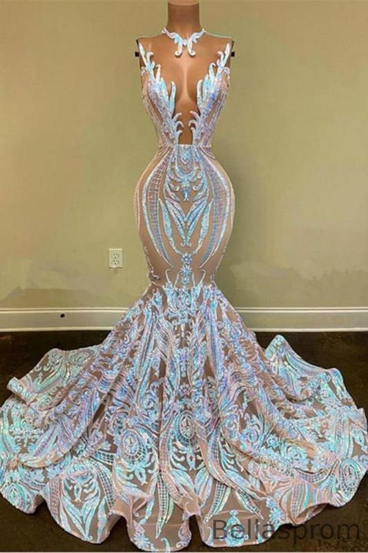 Bellasprom Mermaid Prom Dress Long Lace Designer Party Gowns Sleeveless Bellasprom