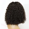 Natural Centre Parting Black Short Curly Bob Wig