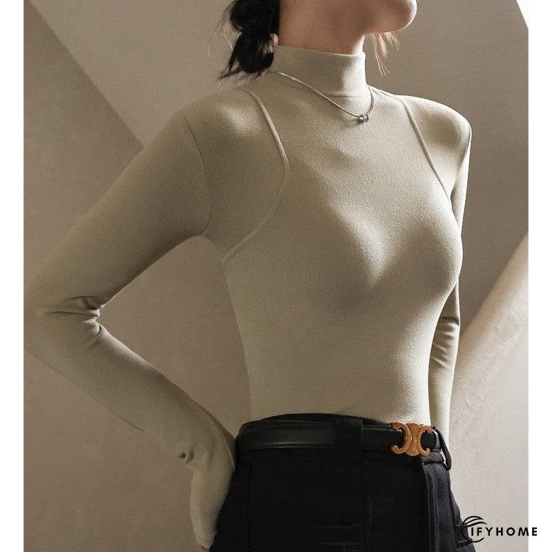 Women's Cashmere Blend Half-Turtleneck Base Layer Top | IFYHOME