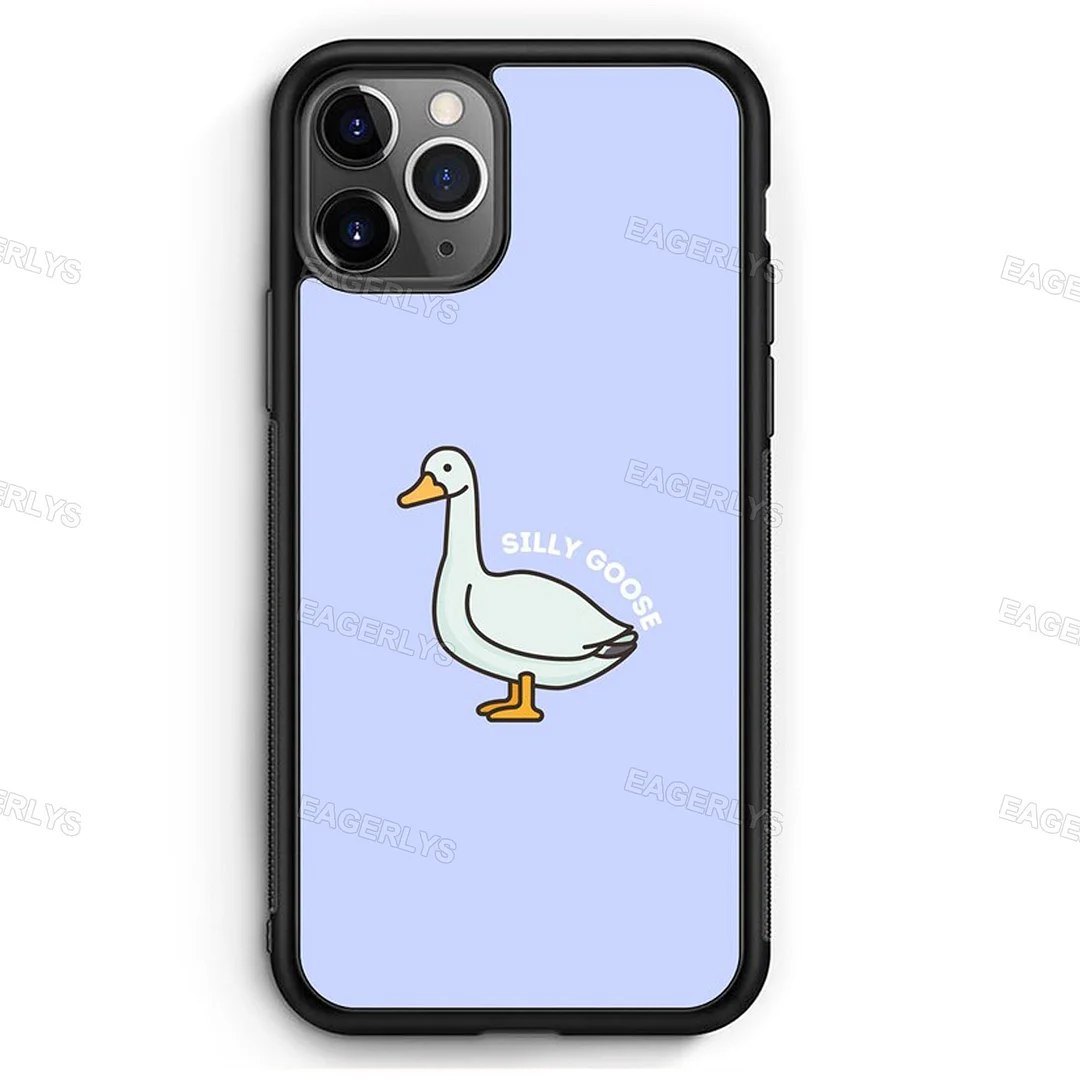 Eagerlys Basic Silly Goose Blue Background Phone Case Eagerlys